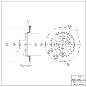 Land Rover LR3 Brake Rotor (1) - Rear - R1 Concepts - Plain - `05-`07